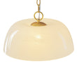 Load image into Gallery viewer, LightFixturesUSA - French Luxe 1 - Light White Clouded Glass Round Pendant - Pendant Light - Brass -