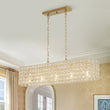 Load image into Gallery viewer, LightFixturesUSA - French Luxe Brass Crystal Linear Cage Island Chandelier - Chandelier - Brass -