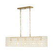 Load image into Gallery viewer, LightFixturesUSA - French Luxe Brass Crystal Linear Cage Island Chandelier - Chandelier - Brass -