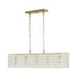 Load image into Gallery viewer, LightFixturesUSA - French Luxe Brass Crystal Linear Cage Island Chandelier - Chandelier - Brass -