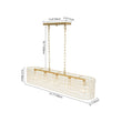 Load image into Gallery viewer, LightFixturesUSA - French Luxe Brass Crystal Linear Cage Island Chandelier - Chandelier - Brass -