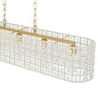 Load image into Gallery viewer, LightFixturesUSA - French Luxe Brass Crystal Linear Cage Island Chandelier - Chandelier - Brass -