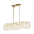 Load image into Gallery viewer, LightFixturesUSA - French Luxe Brass Crystal Linear Cage Island Chandelier - Chandelier - Brass -