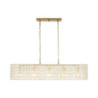 Load image into Gallery viewer, LightFixturesUSA - French Luxe Brass Crystal Linear Cage Island Chandelier - Chandelier - Brass -