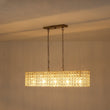 Load image into Gallery viewer, LightFixturesUSA - French Luxe Brass Crystal Linear Cage Island Chandelier - Chandelier - Brass -