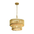 Load image into Gallery viewer, LightFixturesUSA - French Luxury Gold 2 - Tier Metal Drum Cage Chandelier - Chandelier - Brass -