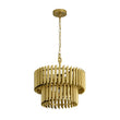 Load image into Gallery viewer, LightFixturesUSA - French Luxury Gold 2 - Tier Metal Drum Cage Chandelier - Chandelier - Brass -