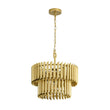 Load image into Gallery viewer, LightFixturesUSA - French Luxury Gold 2 - Tier Metal Drum Cage Chandelier - Chandelier - Brass -