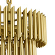 Load image into Gallery viewer, LightFixturesUSA - French Luxury Gold 2 - Tier Metal Drum Cage Chandelier - Chandelier - Brass -