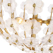 Load image into Gallery viewer, LightFixturesUSA - French Sculpture Brass Bloom Glass Floral Semi Flush Mount - Ceiling Light - Gold -