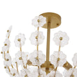 Load image into Gallery viewer, LightFixturesUSA - French Sculpture Brass Bloom Glass Floral Semi Flush Mount - Ceiling Light - Gold -