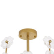 Load image into Gallery viewer, LightFixturesUSA - French Sculpture Brass Bloom Glass Floral Semi Flush Mount - Ceiling Light - Gold -