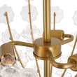 Load image into Gallery viewer, LightFixturesUSA - French Sculpture Brass Bloom Glass Floral Semi Flush Mount - Ceiling Light - Gold -