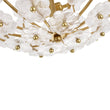 Load image into Gallery viewer, LightFixturesUSA - French Sculpture Brass Bloom Glass Floral Semi Flush Mount - Ceiling Light - Gold -