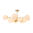 Load image into Gallery viewer, LightFixturesUSA - Frosted Glass Bubble 2 - Tier Sputnik Semi Flush Chandelier - Chandelier - Brass -