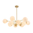 Load image into Gallery viewer, LightFixturesUSA - Frosted Glass Bubble 2 - Tier Sputnik Semi Flush Chandelier - Chandelier - Brass -