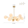 Load image into Gallery viewer, LightFixturesUSA - Frosted Glass Bubble 2 - Tier Sputnik Semi Flush Chandelier - Chandelier - Brass -