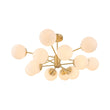Load image into Gallery viewer, LightFixturesUSA - Frosted Glass Bubble 2 - Tier Sputnik Semi Flush Chandelier - Chandelier - Brass -