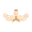Load image into Gallery viewer, LightFixturesUSA - Frosted Glass Bubble 2 - Tier Sputnik Semi Flush Chandelier - Chandelier - Brass -
