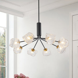 LightFixturesUSA - Funky Eclectic Frozen Icy Style Black Sputnik Chandelier - Chandelier - 8 - Lt -