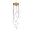 Load image into Gallery viewer, LightFixturesUSA - Glam 12 - Light Cluster Cutting Crystal Pendant Chandelier - Pendant Light - Brass (Pre - Order) -