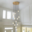Load image into Gallery viewer, LightFixturesUSA - Glam 12 - Light Cluster Cutting Crystal Pendant Chandelier - Pendant Light - Brass (Pre - Order) -