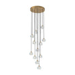 Load image into Gallery viewer, LightFixturesUSA - Glam 12 - Light Cluster Cutting Crystal Pendant Chandelier - Pendant Light - Brass (Pre - Order) -