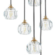 Load image into Gallery viewer, LightFixturesUSA - Glam 12 - Light Cluster Cutting Crystal Pendant Chandelier - Pendant Light - Brass (Pre - Order) -