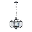 Load image into Gallery viewer, LightFixturesUSA - Glam 4 - Light Faceted Crystal Round Cage Pendant - Chandelier - Black -