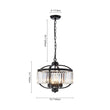 Load image into Gallery viewer, LightFixturesUSA - Glam 4 - Light Faceted Crystal Round Cage Pendant - Chandelier - Black -