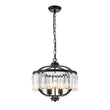 Load image into Gallery viewer, LightFixturesUSA - Glam 4 - Light Faceted Crystal Round Cage Pendant - Chandelier - Black -