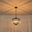 Load image into Gallery viewer, LightFixturesUSA - Glam 4 - Light Faceted Crystal Round Cage Pendant - Chandelier - Black -