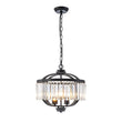 Load image into Gallery viewer, LightFixturesUSA - Glam 4 - Light Faceted Crystal Round Cage Pendant - Chandelier - Black -