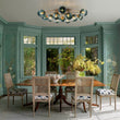 Load image into Gallery viewer, LightFixturesUSA - Glam Bloom 12 - Light Blue Glass Bubble Semi Flush Chandelier - Chandelier - Brass (Exclusive Offer) -