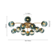 Load image into Gallery viewer, LightFixturesUSA - Glam Bloom 12 - Light Blue Glass Bubble Semi Flush Chandelier - Chandelier - Brass (Pre - Order) -