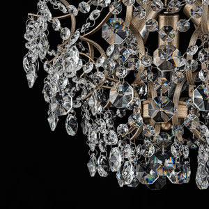 LightFixturesUSA - Glam Bloom Draped Crystal Accented Semi Flush Mount - Ceiling Light - 16.7in -