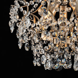 LightFixturesUSA - Glam Bloom Draped Crystal Accented Semi Flush Mount - Ceiling Light - 16.7in -