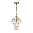 Load image into Gallery viewer, LightFixturesUSA - Glam Bloom Floral Crystal Accented Cage Pendant Light - Chandelier - Brass -