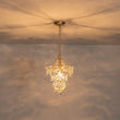 Load image into Gallery viewer, LightFixturesUSA - Glam Bloom Floral Crystal Accented Cage Pendant Light - Chandelier - Brass -