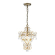 Load image into Gallery viewer, LightFixturesUSA - Glam Bloom Floral Crystal Accented Cage Pendant Light - Chandelier - Brass -