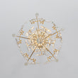 Load image into Gallery viewer, LightFixturesUSA - Glam Bloom Floral Crystal Accented Cage Pendant Light - Chandelier - Brass -
