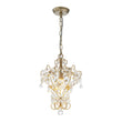 Load image into Gallery viewer, LightFixturesUSA - Glam Bloom Floral Crystal Accented Cage Pendant Light - Chandelier - Brass -