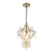 Load image into Gallery viewer, LightFixturesUSA - Glam Bloom Floral Crystal Accented Cage Pendant Light - Chandelier - Brass -