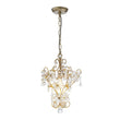 Load image into Gallery viewer, LightFixturesUSA - Glam Bloom Floral Crystal Accented Cage Pendant Light - Chandelier - Brass -