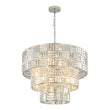 Load image into Gallery viewer, LightFixturesUSA - Glam Chrome Spark Cut Crystal Tiered Round Chandelier - Chandelier - Chrome -