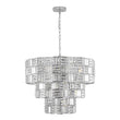 Load image into Gallery viewer, LightFixturesUSA - Glam Chrome Spark Cut Crystal Tiered Round Chandelier - Chandelier - Chrome -