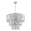 Load image into Gallery viewer, LightFixturesUSA - Glam Chrome Spark Cut Crystal Tiered Round Chandelier - Chandelier - Chrome -