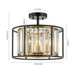 Load image into Gallery viewer, LightFixturesUSA - Glam Crystal Drum Round Semi Flush Ceiling Light - Ceiling Light - 14 in -