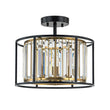 Load image into Gallery viewer, LightFixturesUSA - Glam Crystal Drum Round Semi Flush Ceiling Light - Ceiling Light - 14 in -
