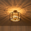Load image into Gallery viewer, LightFixturesUSA - Glam Crystal Drum Round Semi Flush Ceiling Light - Ceiling Light - 14 in -